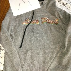 Pink "love pink" hoodie used M